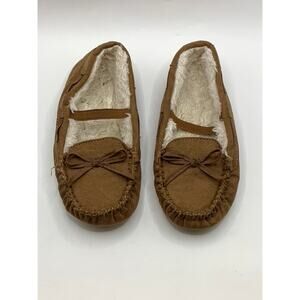 UNBRANDED Little Girls' Tan Faux-Fur Moccasin Slippers SZ 11